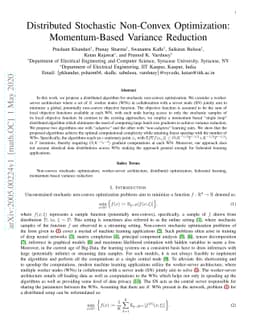 Distributed Stochastic Non-Convex Optimization: Momentum-Based Variance
  Reduction