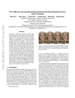 PCA-SRGAN: Incremental Orthogonal Projection Discrimination for Face
  Super-resolution