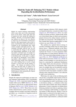 Mind the Trade-off: Debiasing NLU Models without Degrading the
  In-distribution Performance