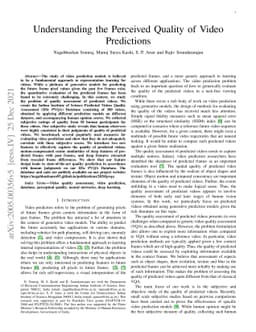 Understanding the Perceived Quality of Video Predictions