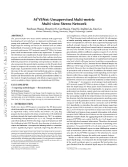 M^3VSNet: Unsupervised Multi-metric Multi-view Stereo Network