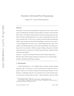 Generative Adversarial Data Programming