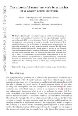 Can a powerful neural network be a teacher for a weaker neural network?