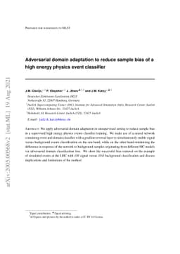 Adversarial domain adaptation to reduce sample bias of a high energy
  physics classifier