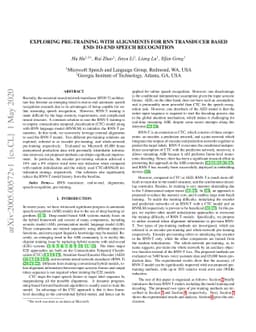 Exploring Pre-training with Alignments for RNN Transducer based
  End-to-End Speech Recognition