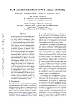 KLEJ: Comprehensive Benchmark for Polish Language Understanding