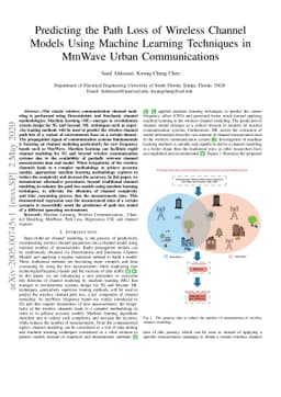 Predicting the Path Loss of Wireless Channel Models Using Machine
  Learning Techniques in MmWave Urban Communications