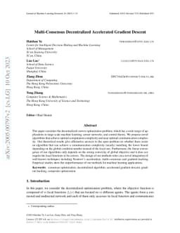 Multi-consensus Decentralized Accelerated Gradient Descent