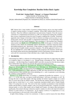 Knowledge Base Completion: Baseline strikes back (Again)