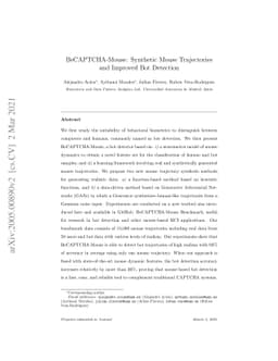 BeCAPTCHA-Mouse: Synthetic Mouse Trajectories and Improved Bot Detection