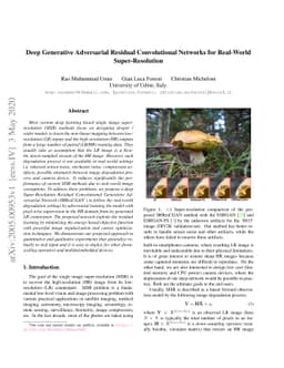 Deep Generative Adversarial Residual Convolutional Networks for
  Real-World Super-Resolution