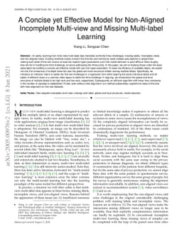 A Concise yet Effective model for Non-Aligned Incomplete Multi-view and
  Missing Multi-label Learning