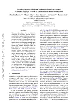 Encoder-Decoder Models Can Benefit from Pre-trained Masked Language
  Models in Grammatical Error Correction