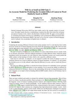 An Accurate Model for Predicting the (Graded) Effect of Context in Word
  Similarity Based on Bert