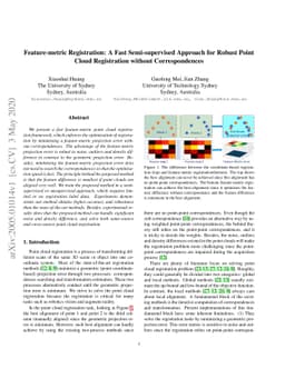 Feature-metric Registration: A Fast Semi-supervised Approach for Robust
  Point Cloud Registration without Correspondences