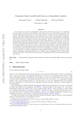 Gaussian linear model selection in a dependent context