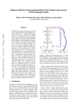 Influence Paths for Characterizing Subject-Verb Number Agreement in LSTM
  Language Models