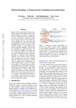 Robust Encodings: A Framework for Combating Adversarial Typos