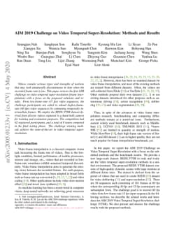AIM 2019 Challenge on Video Temporal Super-Resolution: Methods and
  Results