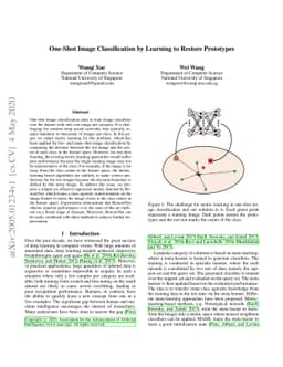 One-Shot Image Classification by Learning to Restore Prototypes