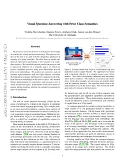 Visual Question Answering with Prior Class Semantics