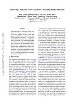 Improving Adversarial Text Generation by Modeling the Distant Future