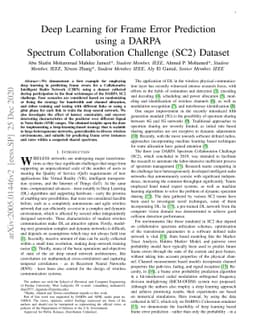 Deep Learning for Frame Error Prediction using a DARPA Spectrum
  Collaboration Challenge (SC2) Dataset