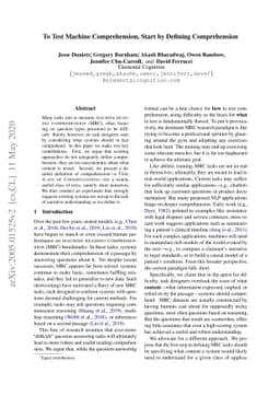To Test Machine Comprehension, Start by Defining Comprehension