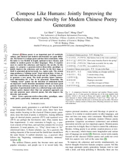 Compose Like Humans: Jointly Improving the Coherence and Novelty for
  Modern Chinese Poetry Generation