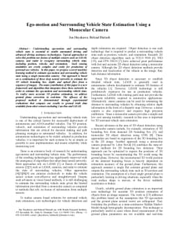 Ego-motion and Surrounding Vehicle State Estimation Using a Monocular
  Camera