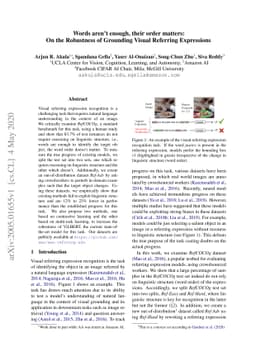 Words aren't enough, their order matters: On the Robustness of Grounding
  Visual Referring Expressions