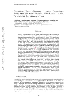 Enabling Deep Spiking Neural Networks with Hybrid Conversion and Spike
  Timing Dependent Backpropagation