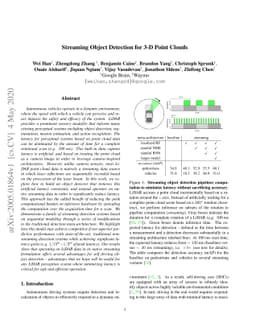 Streaming Object Detection for 3-D Point Clouds