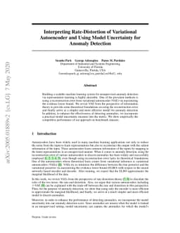 Interpreting Rate-Distortion of Variational Autoencoder and Using Model
  Uncertainty for Anomaly Detection