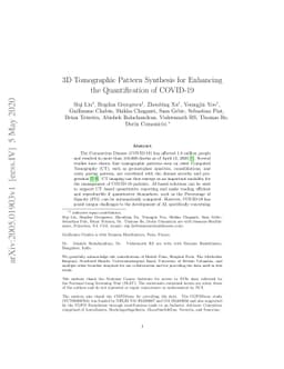 3D Tomographic Pattern Synthesis for Enhancing the Quantification of
  COVID-19