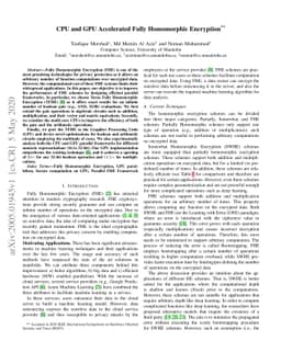 CPU and GPU Accelerated Fully Homomorphic Encryption