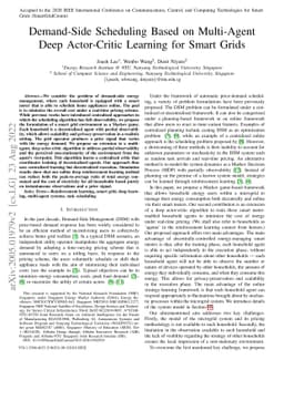 Demand-Side Scheduling Based on Multi-Agent Deep Actor-Critic Learning
  for Smart Grids