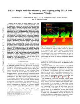 SROM: Simple Real-time Odometry and Mapping using LiDAR data for
  Autonomous Vehicles