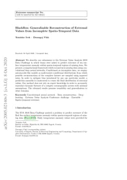 BlackBox: Generalizable Reconstruction of Extremal Values from
  Incomplete Spatio-Temporal Data