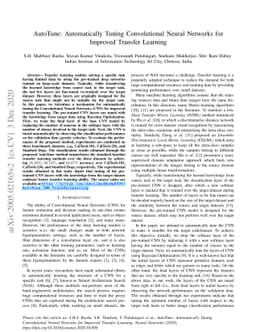 AutoTune: Automatically Tuning Convolutional Neural Networks for
  Improved Transfer Learning