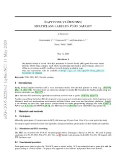 Raccoons vs Demons: multiclass labeled P300 dataset