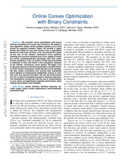 Online Convex Optimization with Binary Constraints