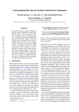 Contextualizing Hate Speech Classifiers with Post-hoc Explanation