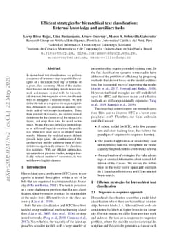 Efficient strategies for hierarchical text classification: External
  knowledge and auxiliary tasks