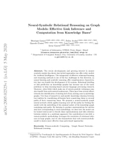 Neural-Symbolic Relational Reasoning on Graph Models: Effective Link
  Inference and Computation from Knowledge Bases