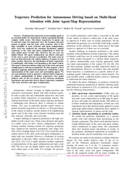 Trajectory Prediction for Autonomous Driving based on Multi-Head
  Attention with Joint Agent-Map Representation
