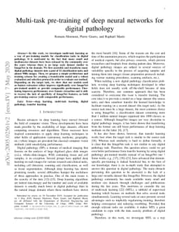 Multi-task pre-training of deep neural networks for digital pathology