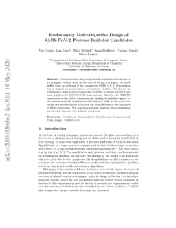 Evolutionary Multi-Objective Design of SARS-CoV-2 Protease Inhibitor
  Candidates