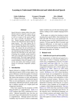 Learning to Understand Child-directed and Adult-directed Speech