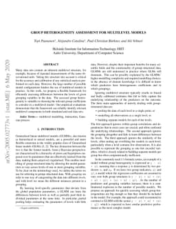 Group Heterogeneity Assessment for Multilevel Models